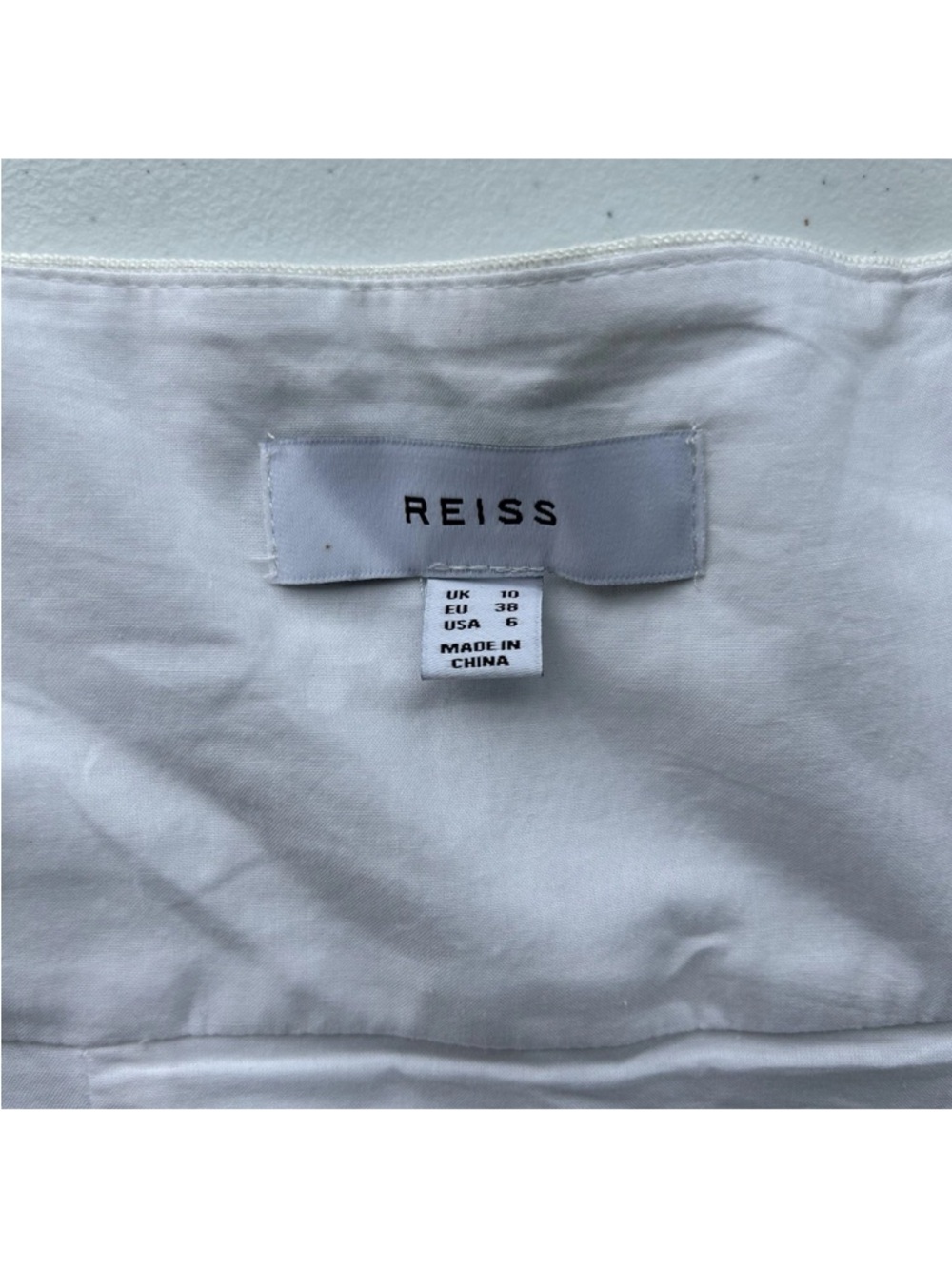 REISS Clarise Embroidered Eyelet Linen Midi Dress Size 6 Ivory White Graduation - Picture 5 of 16